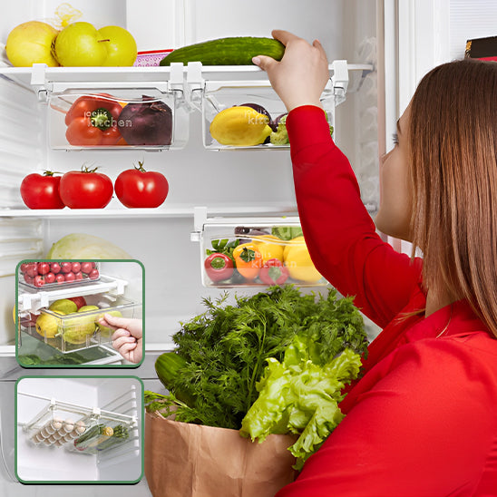 Lot De 10 Bacs De Rangement Garde-Manger 2 Tailles Organiseur Frigo Lot De 10 Bacs De Rangement Garde-Manger 2 Tailles Organiseur Frigo